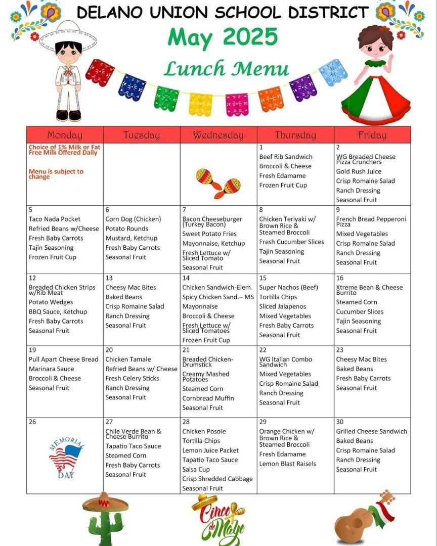  lunch menu